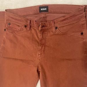 HUDSON Nico Midrise Ankle Super Skinny Rust Color Size 28